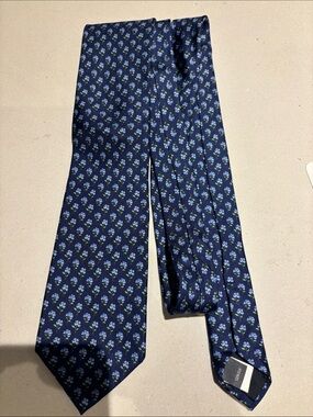 Bonobos Navy Floral Silk Tie with Blue & Green Accents